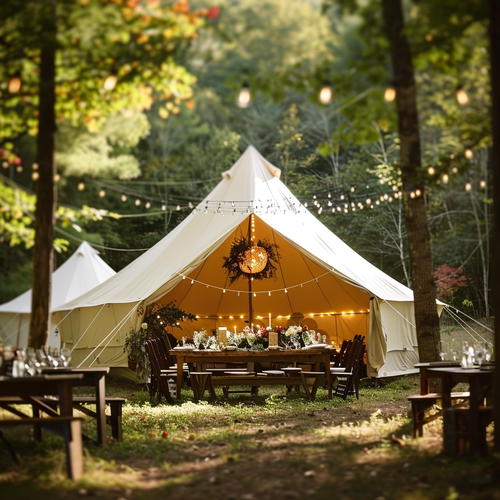 アウトドアウェディング　テント